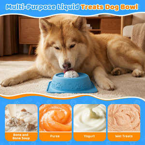 HMJ 2026 Nouveaux bols anti-glouton en silicone pour chiens, pour liquides et friandises - 180ml-200ml, avec ventouse et boule rotative - Product Image 4