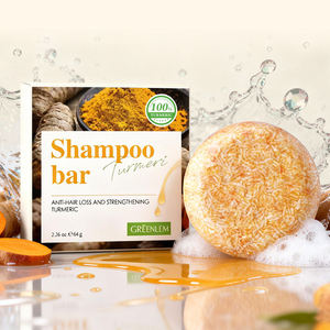 Champú Sólido Anticaída GREENLEM con Jengibre y Cúrcuma Naturales para Cabello Fino, Cero Desperdicio, Impresión Serigráfica, Guangdong - Product Image 1