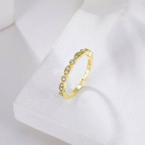 Großhandel Zirkon Ringe Verlobung 14 Karat vergoldet Frauen Versprechen benutzer definierte Sterling Silber Ring - Product Image 3