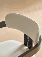 Chaise de salle à manger moderne et simple pour le salon tissu de flanelle en bois massif durable pour l'extérieur villa
