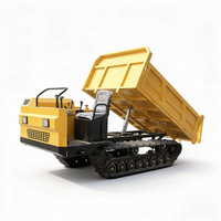 Transporteur chenillé tout-terrain de 3 tonnes avec benne basculante à chenilles en caoutchouc pour travaux de terrassement en espace restreint