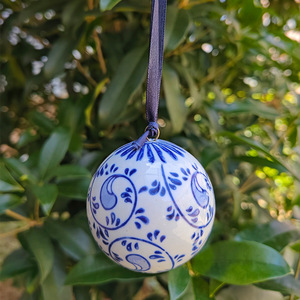 Palline di <span class=keywords><strong>Natale</strong></span> Decorative in Ceramica <span class=keywords><strong>Blu</strong></span> e Bianca Fatte a Mano di Jingdezhen di Fabbrica, Regali Natalizi Originali, Riutilizzabili ed Ecologici - Product Image 6