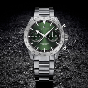 PAGANI DESIGN 1766 Nuovo <span class=keywords><strong>Orologio</strong></span> al Quarzo Retro Lusso con Fasi Lunari da Uomo Cronografo Sportivo Speedmaster da Polso Movimento VK64 Vetro Zaffiro AR - Product Image 1