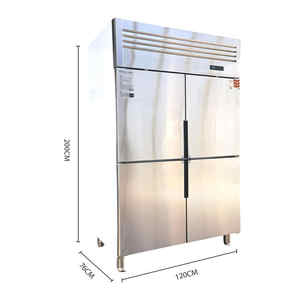 Réfrigérateur-congélateur commercial industriel à double température 1000L, 4 portes, vertical, profond, en acier inoxydable, pour hôtels et restaurants - Product Image 3