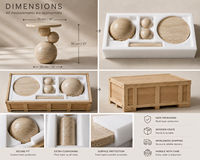 Table d'appoint en travertin YUSHI pour salon et chambre à coucher, forme irrégulière, mobilier de maison pour projets de design haut de gamme
