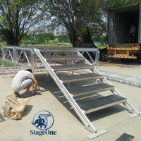 Scène modulaire réglable pour fêtes en plein air avec escalier de scène
