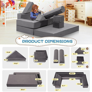 Ensemble de canapés pour enfants, combinaison multifonctionnelle, coussin segmenté, éponge haute densité, blocs de construction éducatifs pour enfants - Product Image 3