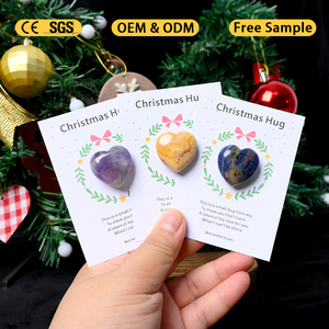 Cœur en cristal naturel fait main avec <span class=keywords><strong>carte</strong></span> - Cadeau de Noël parfait en pierres précieuses à faire soi-même - Product Image 2