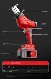 <span class=keywords><strong>Scie</strong></span> sauteuse industrielle sans balais 21V à batterie au lithium pour couper l'os, le jambon, la <span class=keywords><strong>viande</strong></span> congelée - Petite <span class=keywords><strong>scie</strong></span> à os pour la <span class=keywords><strong>viande</strong></span> domestique - Product Image 3