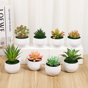 Mini plantas suculentas artificiales en maceta de Yiwu Datuo Florist, 14x10 cm, vegetación artificial para decoración del hogar y accesorios de fotografía. - Product Image 1