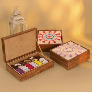 Caja de Regalo de Lujo para Dulces, Chocolates, Frutas Secas y Pasteles, con Diseño de Huevo de <span class=keywords><strong>Pascua</strong></span>, para Bodas, Ramadán Mubarak, con Bordado de Lino - Product Image 4