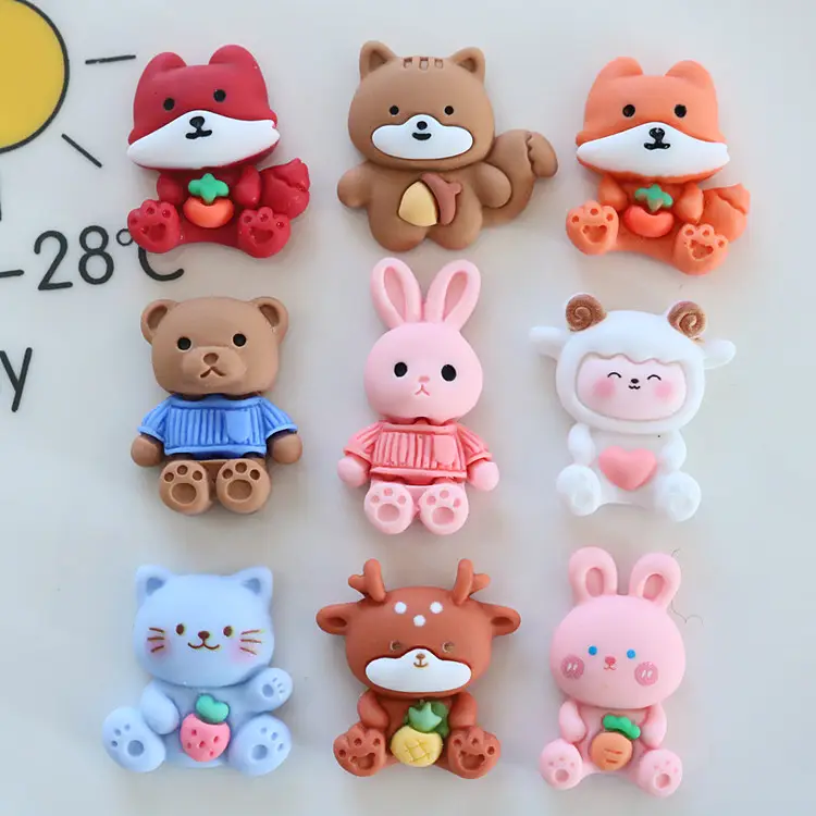 Dibujos animados lindo animal s DIY teléfono móvil caso material paquete accesorios pin cabeza cuerda cuentas plástico resina encantos