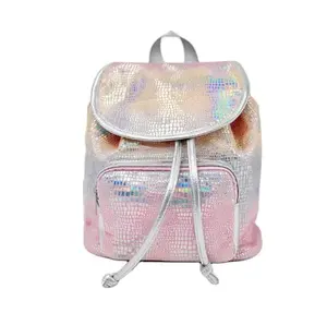 2023 New Geometric Luminous Pink Backpack Light Weight Backpack Bag For Travel School college Girls Bag