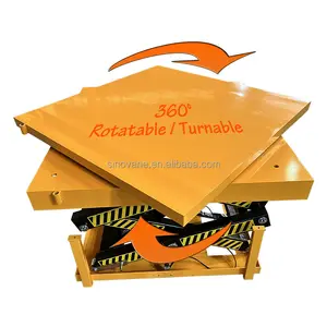 OEM 1 2 3 4 tons Electric Rotatable Lift Table Stationary Square Automatic Rotary Lifter Mesa Elevadora with Turning Platform