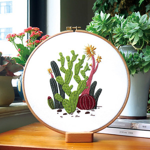DIY サボテン刺繍初心者向けクロスステッチ手作り生地装飾壁掛けメーカー直販 - Product Image 4