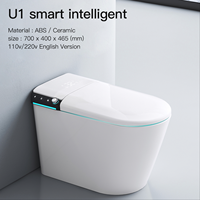 WC intelligent en céramique pour salle de bain avec télécommande, chasse d'eau automatique intelligente et siphon en P