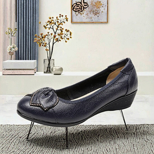 Chaussures plates décontractées en cuir véritable pour femme, grandes tailles 35-41, avec nœud, légères, antidérapantes, pour usage quotidien, fabrication solide - Product Image 2