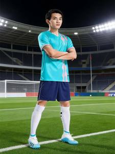 เสื้อฝึกซ้อมฟุตบอลโลก 2026 ชุดฟุตบอลแบบกำหนดเอง ชุดวอร์มฟุตบอล ชุดกีฬา พิมพ์ลายด้วยความร้อน กางเกงขาสั้น แห้งเร็ว - Product Image 4