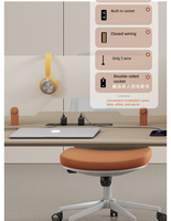 Bureau de travail ergonomique moderne avec tiroirs de rangement - Table d'ordinateur en bois minimaliste intégrée