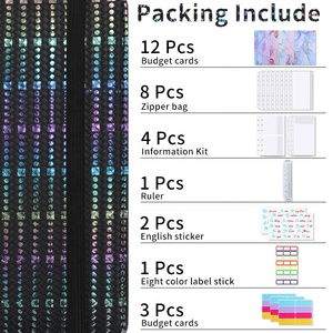 Set di raccoglitori economici A6 all'ingrosso personalizzati buste per contanti sistema di Budget Binder planner raccoglitore di Budget nero - Product Image 5