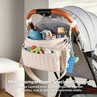 Organisateur de poussette et accessoires de grande taille avec sac isotherme, sac de rangement pour bonbons résistant à l'eau pour poussette de bébé, pour mamans