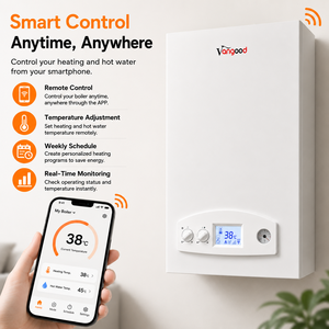 <span class=keywords><strong>Caldaia</strong></span> a Gas ad Alta Efficienza con Controllo WiFi Intelligente, Scambiatore di Calore a Tubi per Risparmio Energetico, Riscaldamento Centralizzato e Servizio Acqua Calda - Product Image 2
