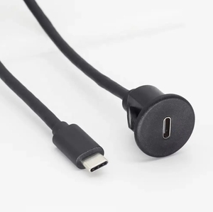 <span class=keywords><strong>C</strong></span>âble d'extension <span class=keywords><strong>USB</strong></span> de bureau à montage sur panneau, 1m, <span class=keywords><strong>noir</strong></span>, <span class=keywords><strong>USB</strong></span>-<span class=keywords><strong>C</strong></span>, mâle vers type <span class=keywords><strong>C</strong></span>, femelle - Product Image 2