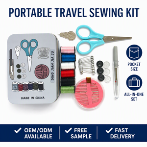 Kit de <span class=keywords><strong>couture</strong></span> portable mini, ensemble de <span class=keywords><strong>couture</strong></span> de voyage avec boîte en métal <span class=keywords><strong>pour</strong></span> réparation d'urgence à domicile, outils de bricolage, cadeau <span class=keywords><strong>pour</strong></span> débutant, vente en gros - Product Image 1