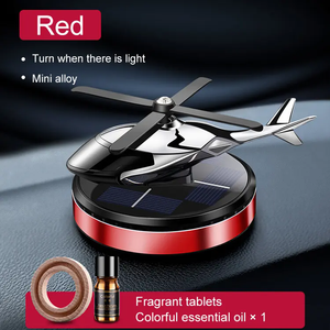 Nuevo ambientador de coche de helicóptero de aleación de aluminio portátil Solar Perfume decoración de avión giratorio fragancia duradera para coche - Product Image 6