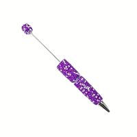 Stylo créatif entièrement orné de strass AB, stylo fluorescent DIY avec perles et incrustations de pâte polymère faites à la main