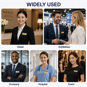 Épingles de revers personnalisées ODM en métal, plusieurs designs or et argent, avec votre propre nom, pour hôtels de luxe et entreprises, badges personnalisés avec logo - Product Image 6