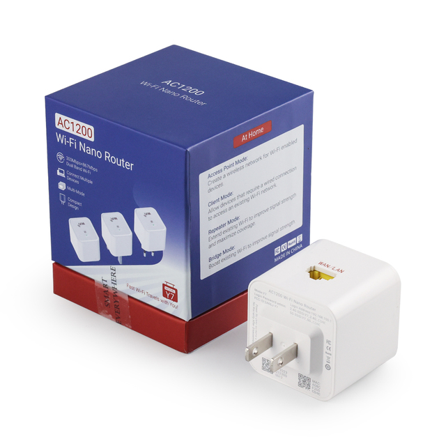 For Multi-Functional Dual Band 1200Mbps Portable WiFi5 Router Mini Modem AC1200 Wireless Repeater Firewall 64-Device Support