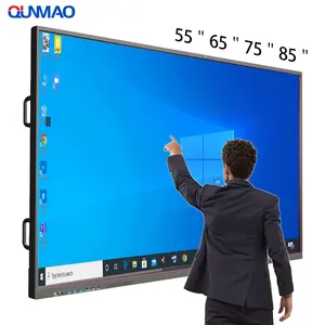 شاشة عرض LCD مقاس 55/65/75/86/105/110 بوصة، شاشة رقمية تفاعلية بيضاء، لوح ذكي إلكتروني تعليمي مدرسة تعليمية بدقة 4k