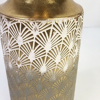 Grand vase de sol en métal, vase décoratif en fer doré antique, luxe pour la décoration intérieure, vase à fleurs pour salon, vente en gros