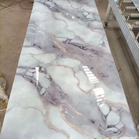 Panel de Pared de PVC con Textura Dorada y Efecto Mármol UV, Paneles 3D y Paneles de Plástico con Aspecto de Piedra para Decoración de Salas de Reuniones, Panel para Mampara de Ducha de 3mm