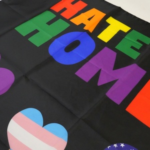 Banderas Multicolores de 3x5 pies de Poliéster Impresas Digitalmente con el Arcoíris del Orgullo LGBTQIA, la Maldad No Tiene Lugar Aquí - Product Image 3