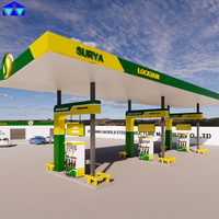 Station-service en acier moderne à faible coût, structure métallique personnalisée, station-service à essence à vendre