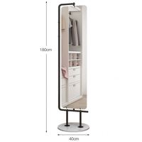 Miroir sur pied de haute qualité, style nordique simple, avec éclairage rotatif, en métal épaissi, pour la maison, avec porte-vêtements décoratif