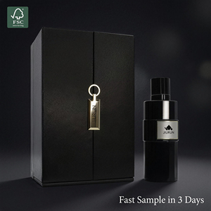 Customized Design Black Double Door Hard Cardboard Paper <strong>Empty</strong> Perfume Bottle <strong>Box</strong> Luxury <strong>Gift</strong> Perfume Packaging <strong>Box</strong> - Product Image 1