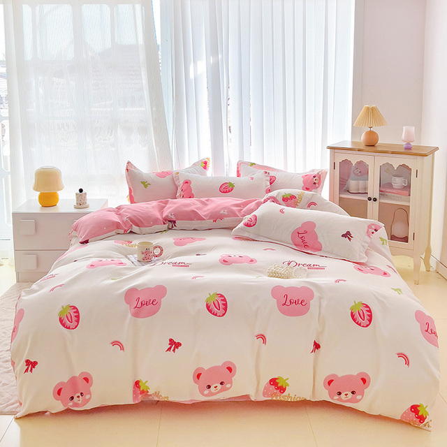 Wholesale Bed Sheets Queen Size Flat Sheets 4 Pieces in 1 Set Red Bed Sheets Set 4pcs En Coton Draps Lit 2 Places