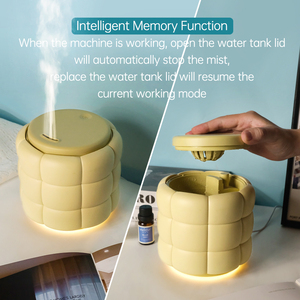 Bahan alami Polyresin 180ml desain pintar penyebar Aroma minyak esensial penutup berubah dengan cahaya hangat - Product Image 5