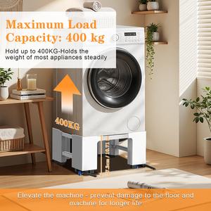Heavy Duty Universal Washing Machine <b>Stand</b> <b>with</b> <b>Storage</b> Shelf <b>Coat</b> Pedestal Bathroom Laundry Riser Base Platform Tray - Product Image 3