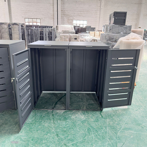 Đường Phố Lớn Ngoài Trời Thùng Rác Bin Mạ Kẽm Vật Liệu Thép Thùng Rác Container Kim Loại Đôi Thùng Rác Bin Cho Hình Vuông & Người Đi Bộ Khu Vực - Product Image 3