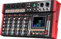 Mixer Audio Konsol Siaran Mini 4/6 Kanal Harga Pabrik TM untuk KTV Keluarga dengan Micro-USB Metal Prosesor Efek 256 Rekaman