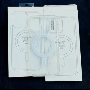 Orijinal manyetik Magsafs kablosuz şarj şeffaf temizle darbeye telefon iPhone için kılıf 13 14 15 Pro Max 13 Pro 12 Mini