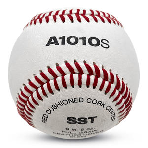 Baseball in pelle Full Grain pelle di vacchetta di dimensioni ufficiali con avvolgimento in lana 100% a doppia imbottitura in sughero rosso - Product Image 2