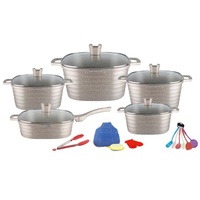 Ensemble de casseroles et poêles carrées de haute qualité, légères, 21 pièces, revêtement antiadhésif en pierre de Maifan, compatible avec les cuisinières à gaz et les fours