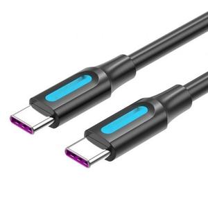 Cable USB - cable tipo C macho a macho, 1.5 m, hasta 100W de potencia, velocidad de transferencia de 480 Mbps, color negro. - Product Image 1