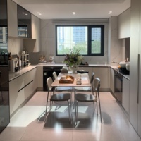 Armoires de cuisine en bois sur mesure haut de gamme, entièrement en contreplaqué, mélamine, luxe, modernes