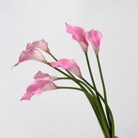 Fleur artificielle réaliste en PU, grande, violette, Calla Lily, faite à la main, longue durée, pour remise de diplôme, salon, mariage, extérieur, vente en gros